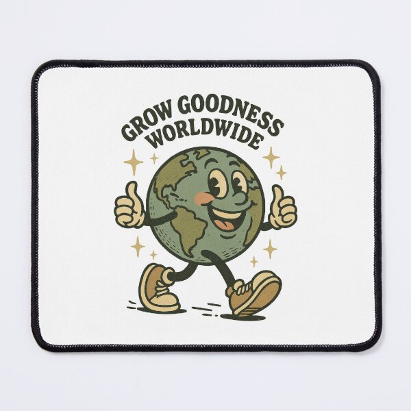 Item preview, Grow Goodness Worldwide Smiling Earth Retro Positivity Design designed and sold by inkoutninja.