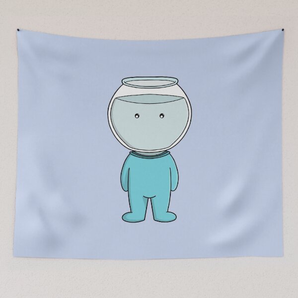 Item preview, Whimsical Fishbowl Character Illustration designed and sold by shopdiego.