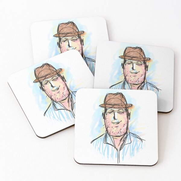 Item preview, Man in a cowboy hat digital hand drawn illustration  designed and sold by Wiggly Lines.