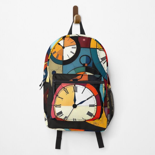 Item preview, round colorful analog clock abstract design designed and sold by SmashingDeals.