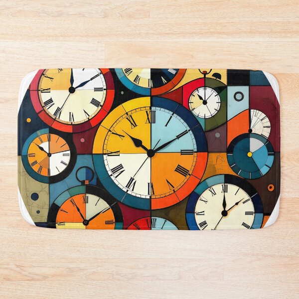 Item preview, round colorful analog clock abstract design designed and sold by SmashingDeals.