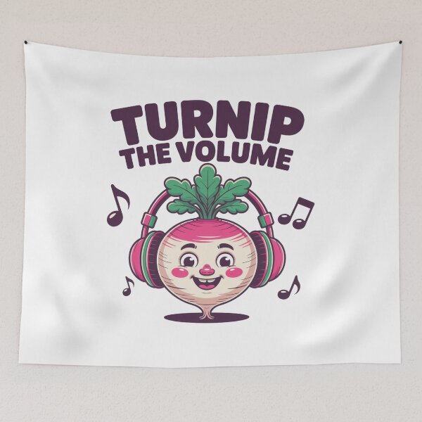 Item preview, Turnip The Volume Funny Music Veggie Pun designed and sold by Bliss Find And Design.