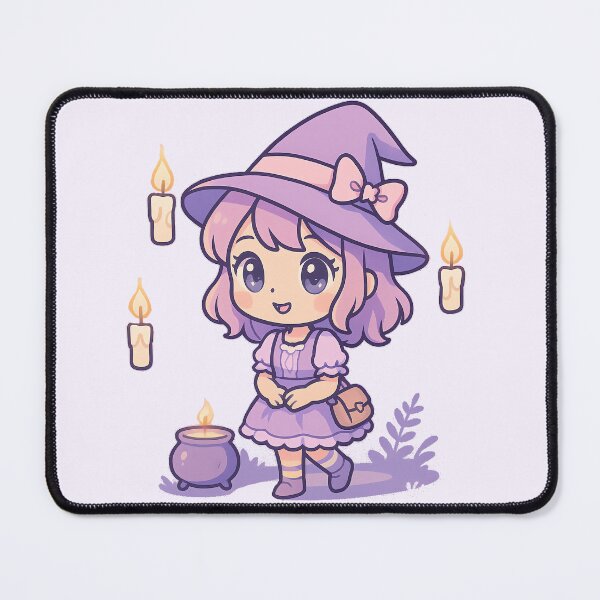 Item preview, Chibi Kawaii Witch with Floating Candles designed and sold by LuKreate.