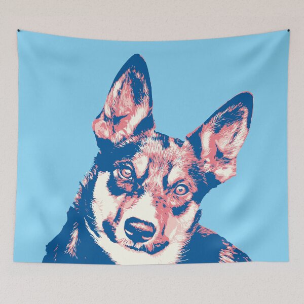 Item preview, Kelpie Australian dog blue pink designed and sold by blueidesign.