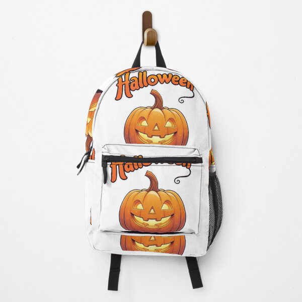 Item preview, A spooky Halloween greeting with a large jack-o'-lantern, smiling and glowing in the darkness. Bats fly overhead, and the words "Halloween" are written in a festive font. designed and sold by PWDigitalArt.