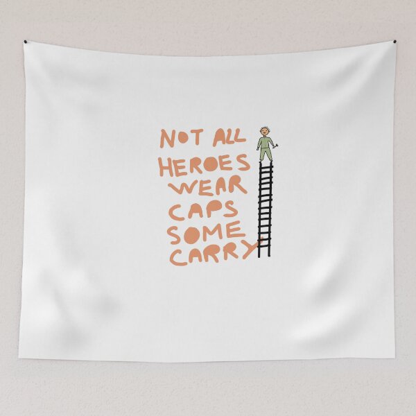 Item preview, Not All Heroes Wear Capes Funny Roofer Job Quote – Roofing Worker Ladder Design designed and sold by Popstudio85.