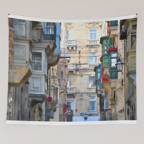 Item preview, Traditional wooden balconies in a Valletta street, Malta. Original photography designed and sold by studio838.