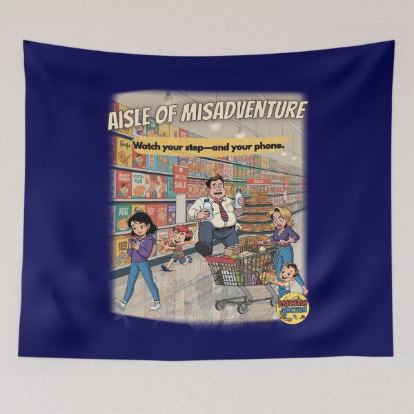 Item preview, Aisle of Misadventure – Funny Family Grocery Store Chaos Cartoon designed and sold by GENX-AUTISM-DAD.