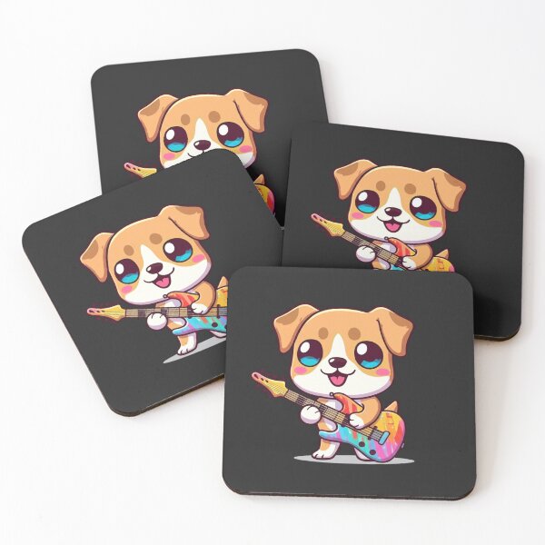Item preview, Cute Chibi Rockstar Dog Playing Guitar – Funny Kawaii Music Lover Design designed and sold by ColorSplash123.