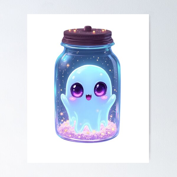 Item preview, Frasco fantasma espeluznante y adorable – Espíritu kawaii en tonos pastel designed and sold by SEBRYS.