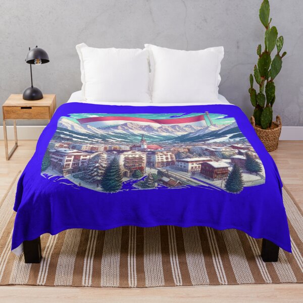 Item preview, Innsbruck Alpine Resort in Austria 3D Cute Sketch with Austrian Flag, designed and sold by PaintMeWorld.
