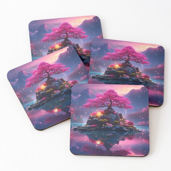 Item preview, Magical island with pink tree – Surreal landscape designed and sold by Salimgor Hangaround Music.