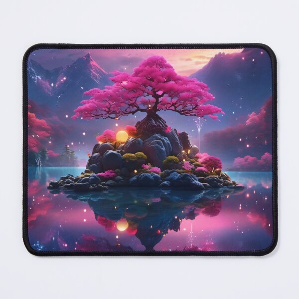 Item preview, Magical island with pink tree – Surreal landscape designed and sold by Salimgor Hangaround Music.