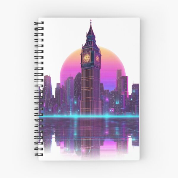 Item preview, Neon Big Ben London Cyberpunk Skyline designed and sold by AlexLineArt.