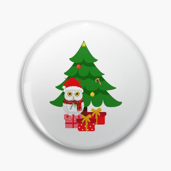 Item preview, Snow Owl with Santa Hat and a Christmas Tree. Cute Owl in Christmas Theme. designed and sold by JohanaStyle.