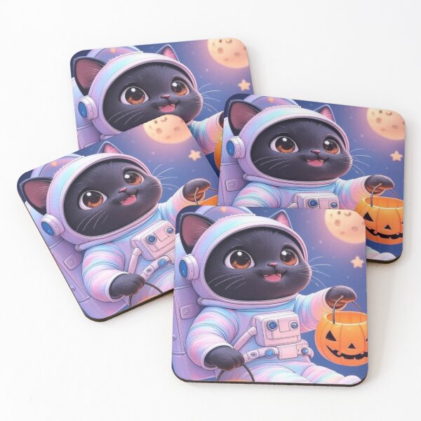 Item preview, Trick-or-Treat Space Cat | Cute Astronaut Black Kitty Halloween Tee designed and sold by ArmaanArts.