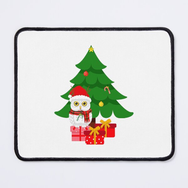 Item preview, Snow Owl with Santa Hat and a Christmas Tree. Cute Owl in Christmas Theme. designed and sold by JohanaStyle.