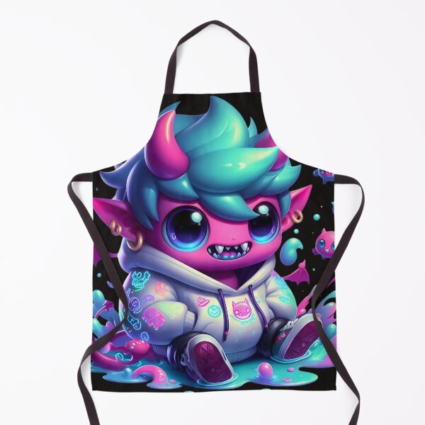 Artikelvorschau, Moko the Cheeky Demon – Neon Bubble Bath Pop Art Print entworfen und verkauft von Everova.