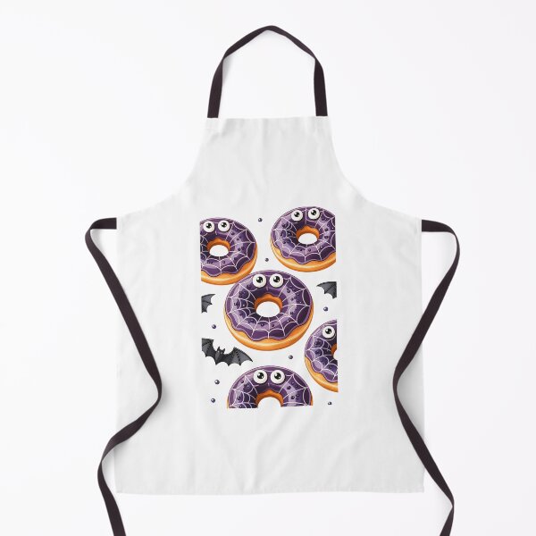 Item preview, Colorful Halloween-themed donuts with spider web design and cute eyes on a white background designed and sold by SpaceartLilu.