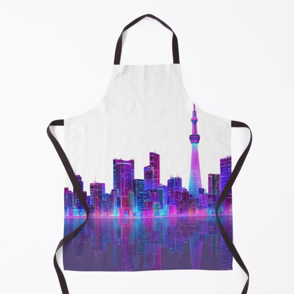 Item preview, Neon Tokyo Skyline Cyberpunk City designed and sold by AlexLineArt.