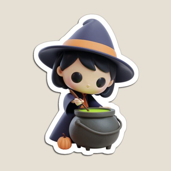 Item preview, Cute Witch Stirring Potion designed and sold by LuxChu.