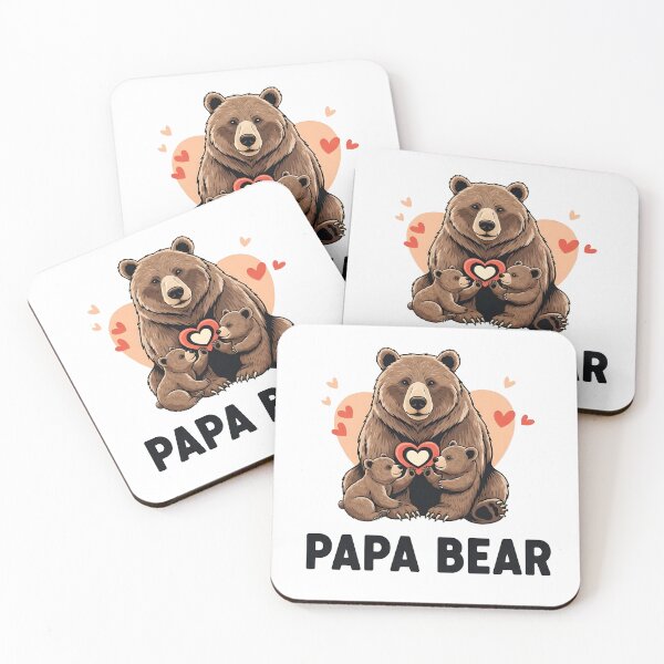 Aperçu de l'œuvre T-shirt Papa Ours | Adorable ourson avec illustration de cœur créée et vendue par fawzimorsy.