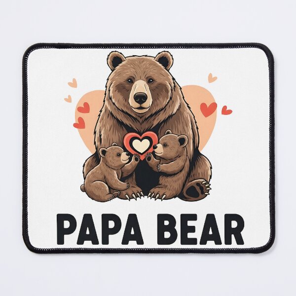 Item preview, Papa Bear T-Shirt | Cute Big Bear with Cubs Heart Illustration designed and sold by fawzimorsy.