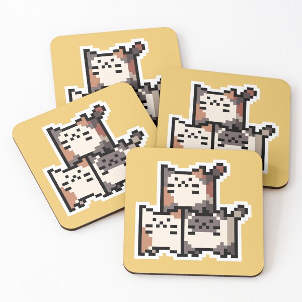 Item preview, Beige Pixel-Cats Trio designed and sold by Wojciech Sumara.