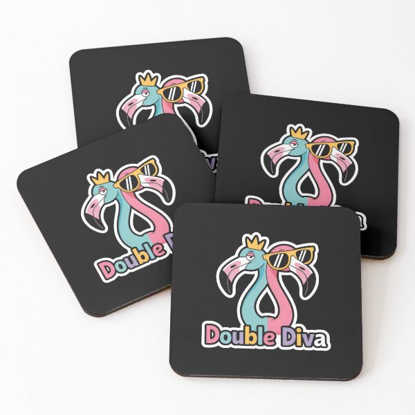 Item preview, Stylish "Double Diva" Flamingo with a Crown and Sunglasses designed and sold by SplashTastic.