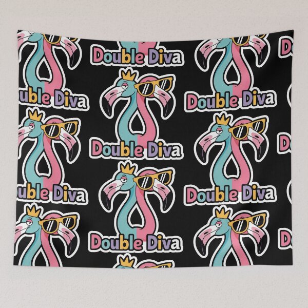 Item preview, Stylish "Double Diva" Flamingo with a Crown and Sunglasses designed and sold by SplashTastic.