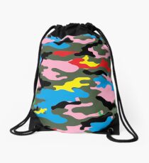 rainbow camo Drawstring Bag