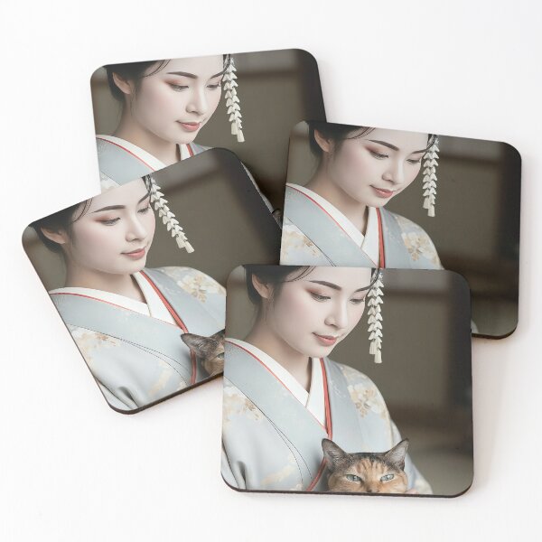 Item preview, Maiko with Cat on Lap | 膝の上の舞妓さんと猫 designed and sold by Japan_Dreamscapes.