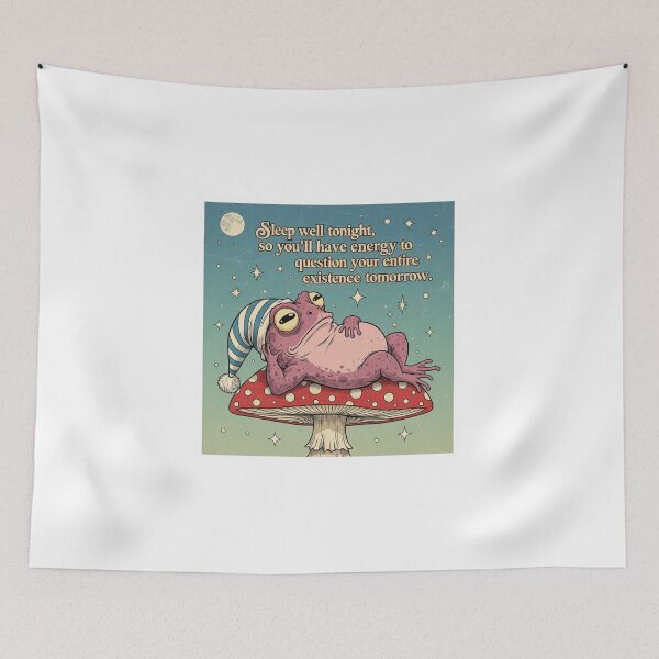 Item preview, funny toad, existential crisis, dark humor, funnyfits70, Humor, Funny, retro, vintages, funny quotes, animal humor, designed and sold by FunnyFits70.