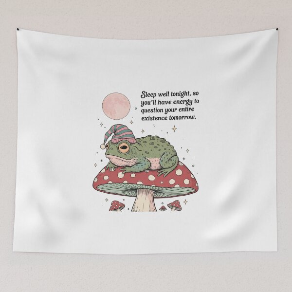 Item preview, funny toad, existential crisis, dark humor, funnyfits70, Humor, Funny, retro, vintages, funny quotes, animal humor, designed and sold by FunnyFits70.