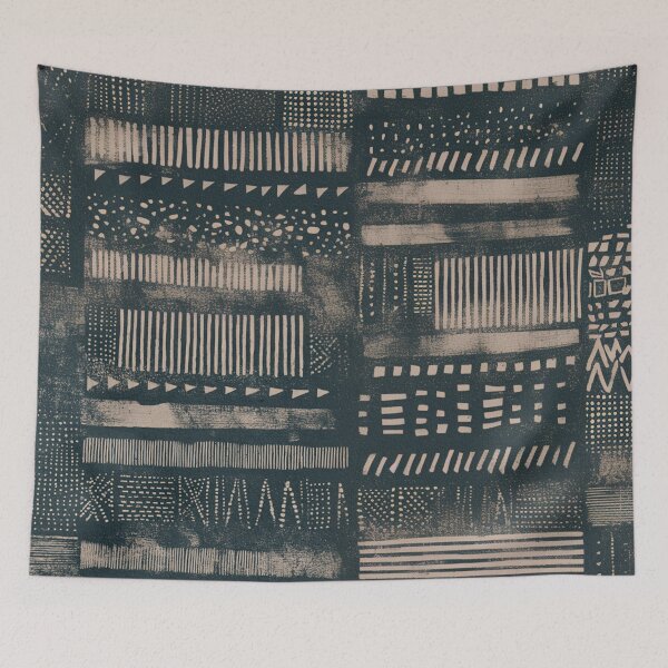 Item preview, Mudcloth Boho Geometric - Hand-Drawn Stripes and Dots designed and sold by trajeado14.