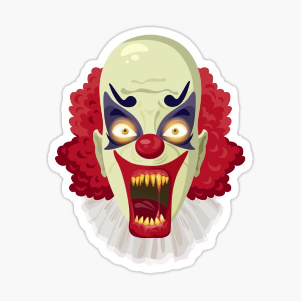 Red Head Clown Stickers Redbubble - clown head roblox