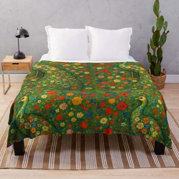 Item preview, Klimt Infused Floral Peacock designed and sold by EmeraldeaArt.