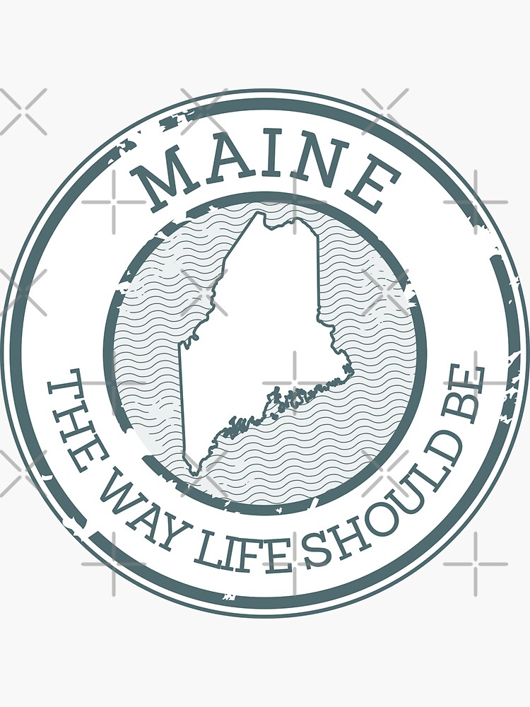 "Maine - The Way Life Should Be (Stamp)" Sticker for Sale by stampusa ...