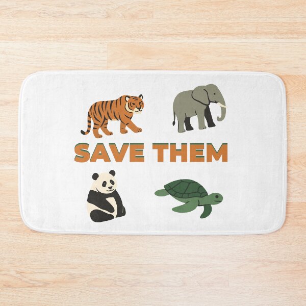 Item preview, Endangered Species Minimalist Illustration – Panda, Tiger, Elephant & Sea Turtle designed and sold by DKunic.