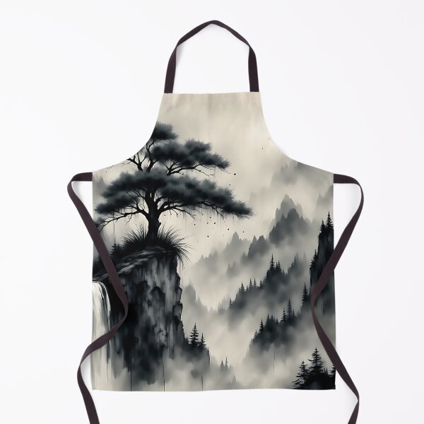 Item preview, Mystical Mountains with Waterfall – Black Ink Art designed and sold by Salimgor Hangaround Music.