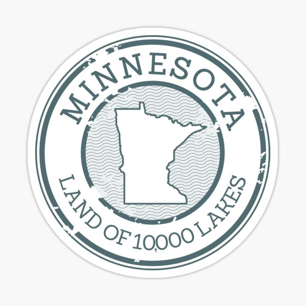 Minnesota - Land of 10,000 Lakes (Stamp) Sticker