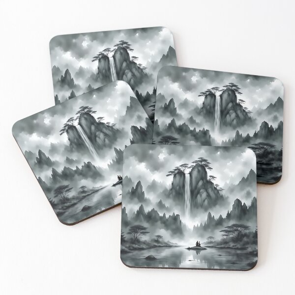 Item preview, Mystical Waterfall – Black Ink Art designed and sold by Salimgor Hangaround Music.