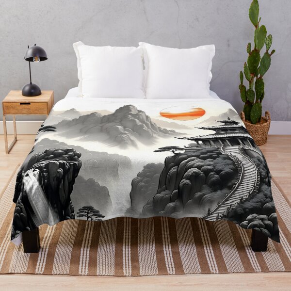 Item preview, Mystical Temple in the Mountains – Asian Ink Art designed and sold by Salimgor Hangaround Music.