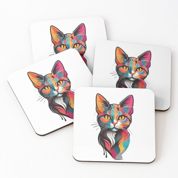 Item preview, colorful cat face designed and sold by shirtz4me.
