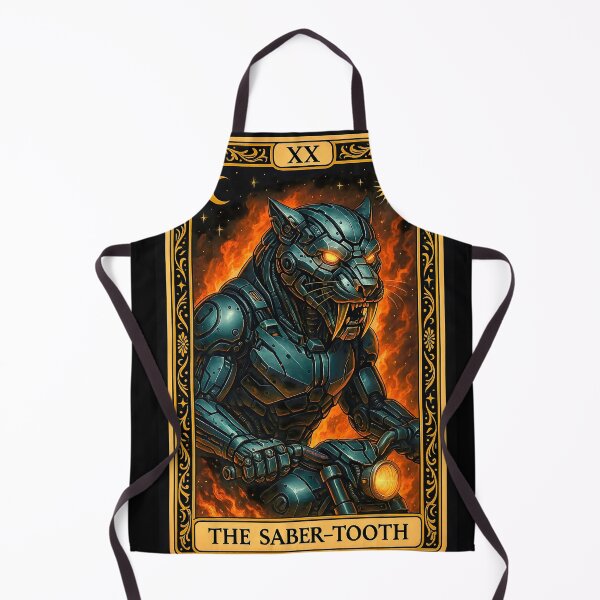 Item preview, The Saber-Tooth Tarot Card – FTX MC Mech Tiger Warrior Art designed and sold by Fresh-Threads-X.