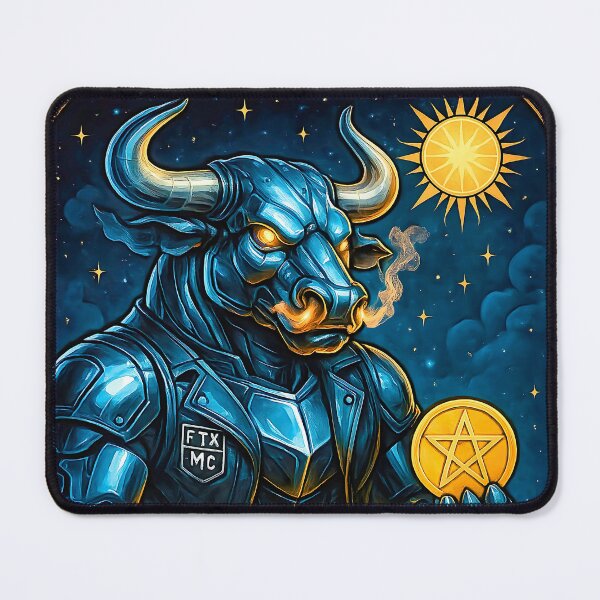 Item preview, The Bull Tarot Card – FTX MC Cyber Juggernaut Warrior Art designed and sold by Fresh-Threads-X.