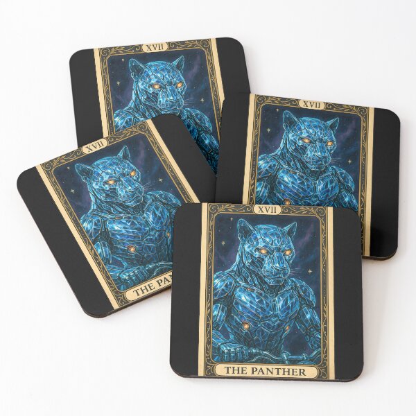 Item preview, The Cyber Panther Tarot Card – FTX MC Crystal-Armored Feline Warrior designed and sold by Fresh-Threads-X.
