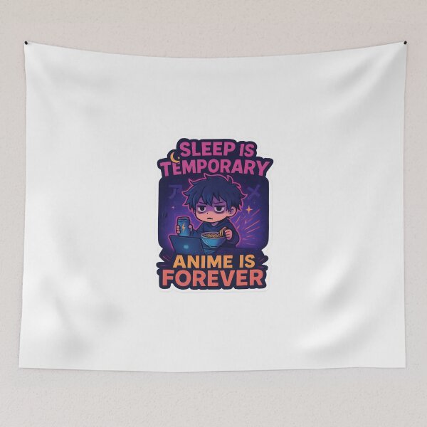 Item preview, Sleep is Temporary, Anime is Forever – Chibi Anime Sticker | Shounen Aesthetic designed and sold by OsasChild.