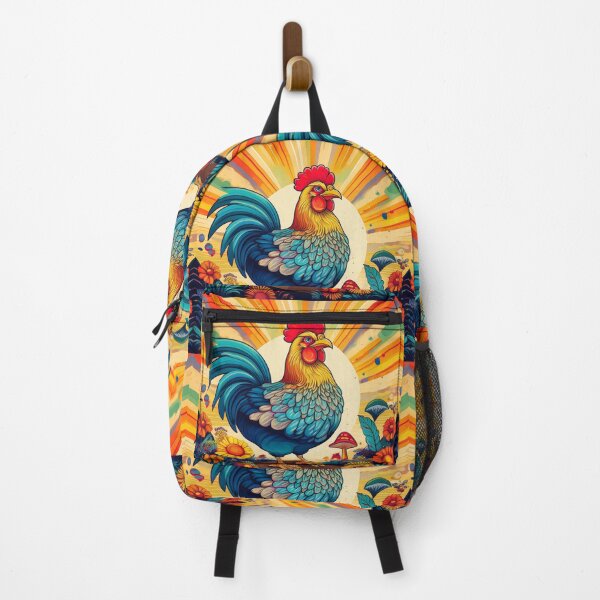 Item preview, Groovy Retro Rooster Art - Vibrant Psychedelic Chicken Print for Home Decor & Apparel designed and sold by AnTartstudios.