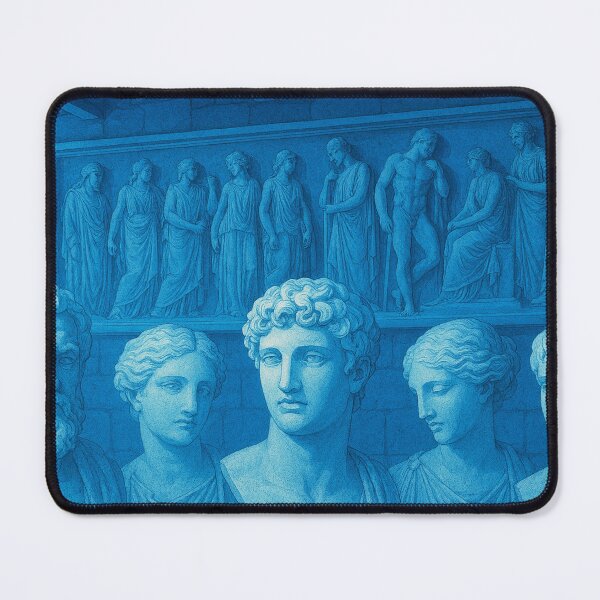 Item preview, Blue sculptures in front of a stone wall designed and sold by Sigtrix.